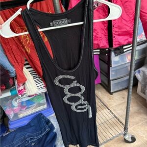 COOGI Black Rhinestone Logo Racerback Tank